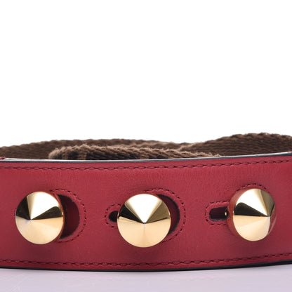 Fendi Ribbon Vitello Century FF 1974 Studded Strap You Fango Marrone Fragola 7 of 7