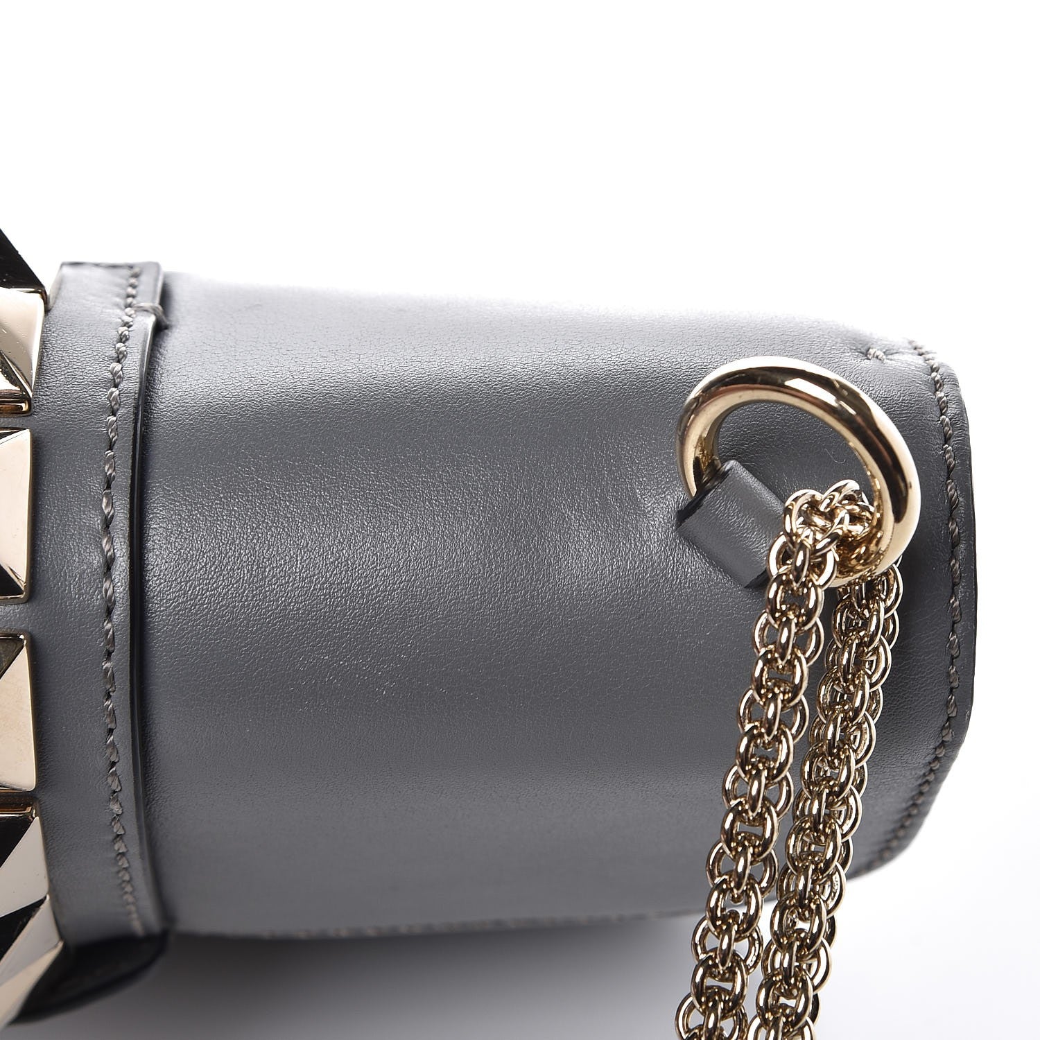 Valentino Garavani Vitello Small Glam Lock Rockstud Flap Gray 7 of 8