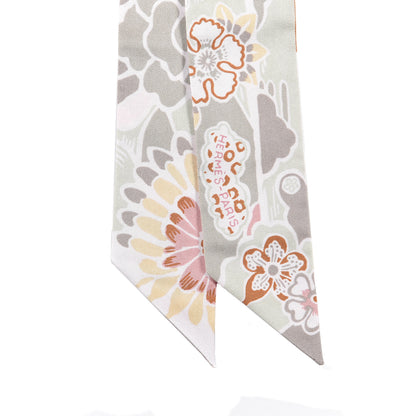 Hermes Silk Bingata Twilly Vieux Rose Vert De Eau 2 of 3