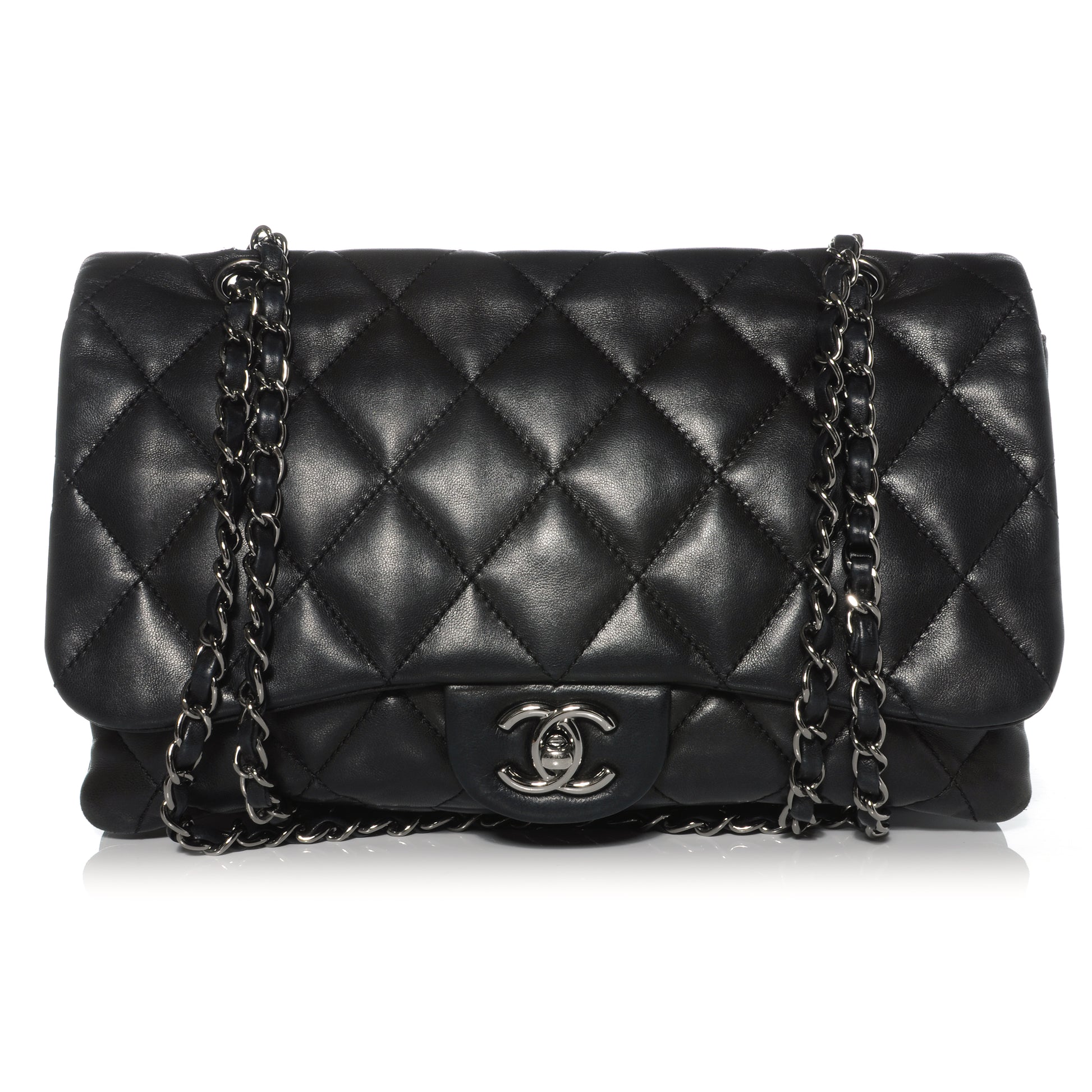 Chanel Lambskin Quilted 3 Large Flap Black 1 of 9