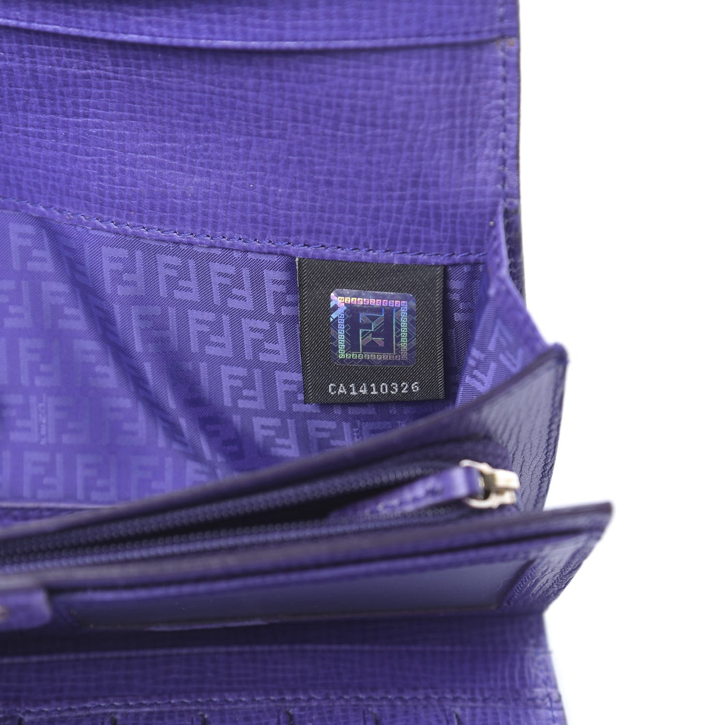 Zucca Spalmati Vitello Elite Continental Wallet Tobacco Viola