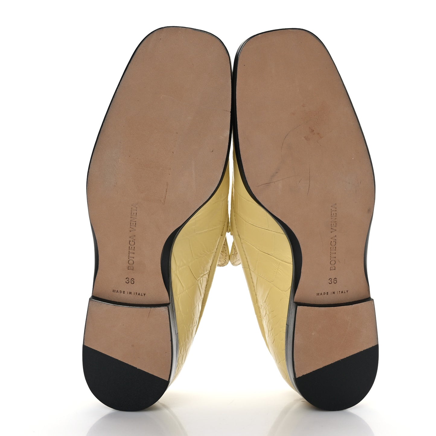 Patent Crocodile Embossed Loafers 36 Butter
