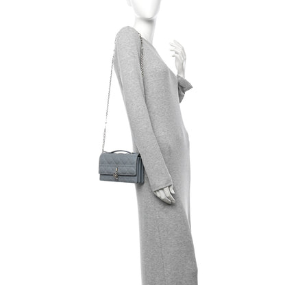 Christian Dior Lambskin Cannage Mini My Dior Top Handle Clutch Cloud Blue 2 of 14