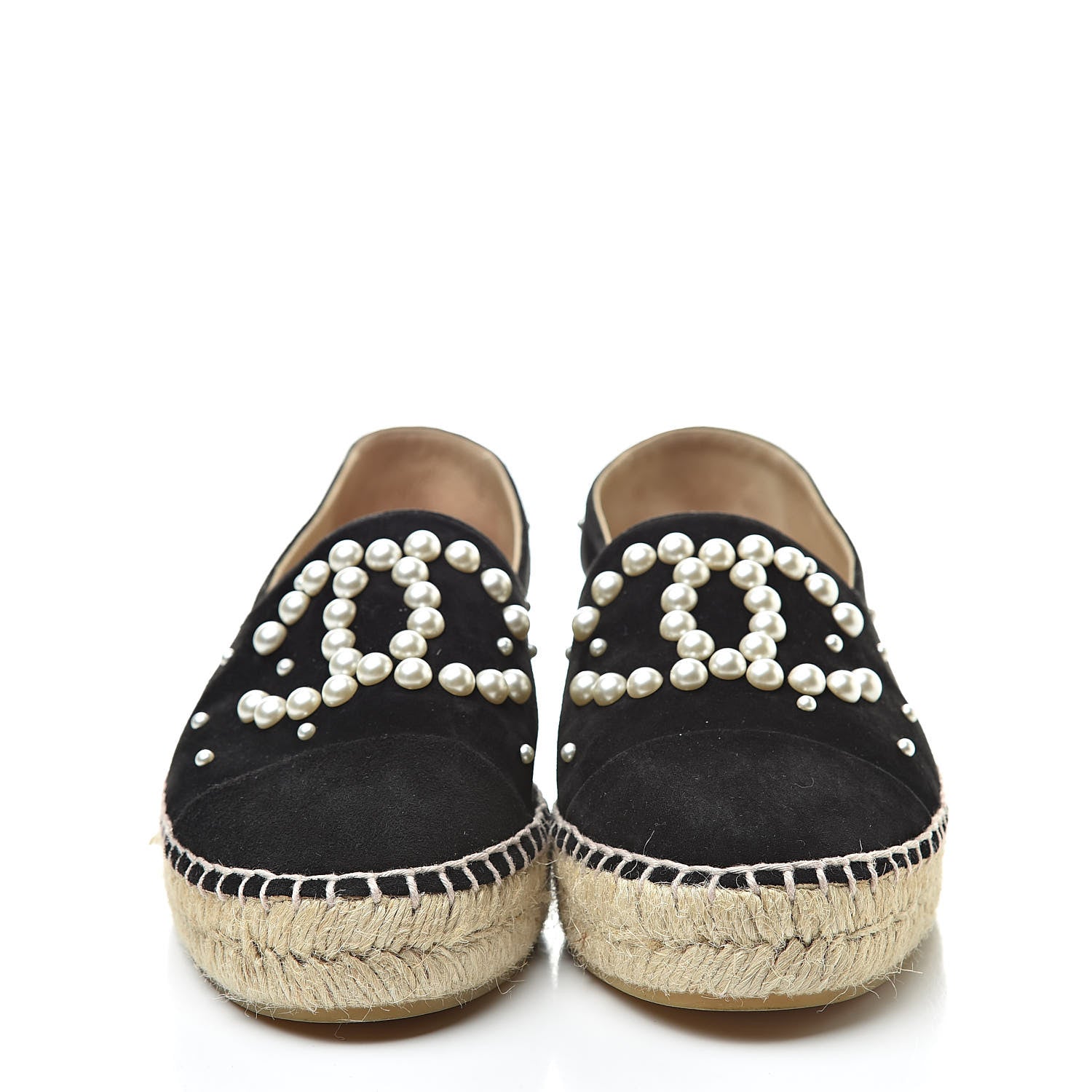 Chanel Suede Pearl CC Espadrilles 36 Black 2 of 11