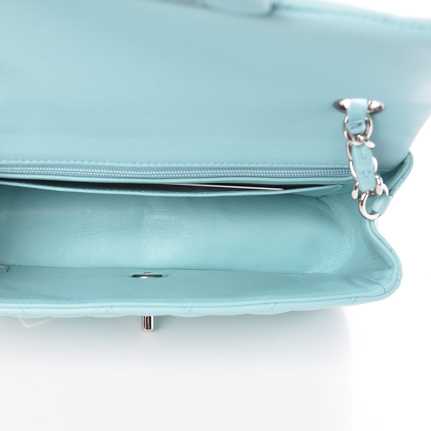 Chanel Lambskin Quilted Mini Rectangular Flap Light Blue 5 of 10