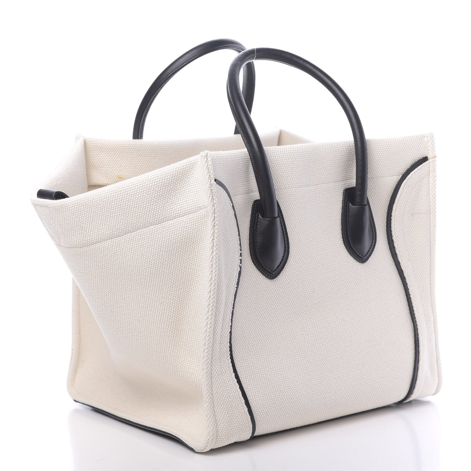 Celine Cotton Canvas Medium Phantom Luggage White Black 3 of 12