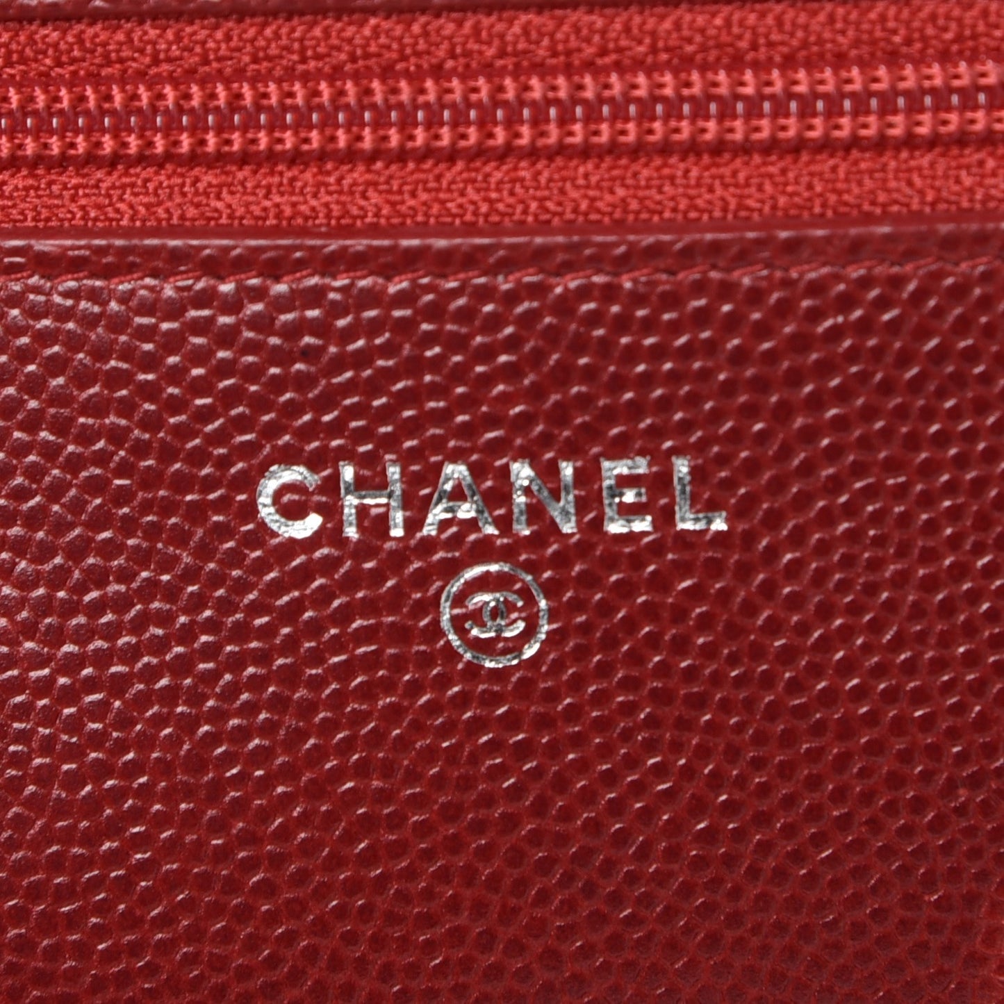 Caviar Quilted Wallet on Chain WOC Red