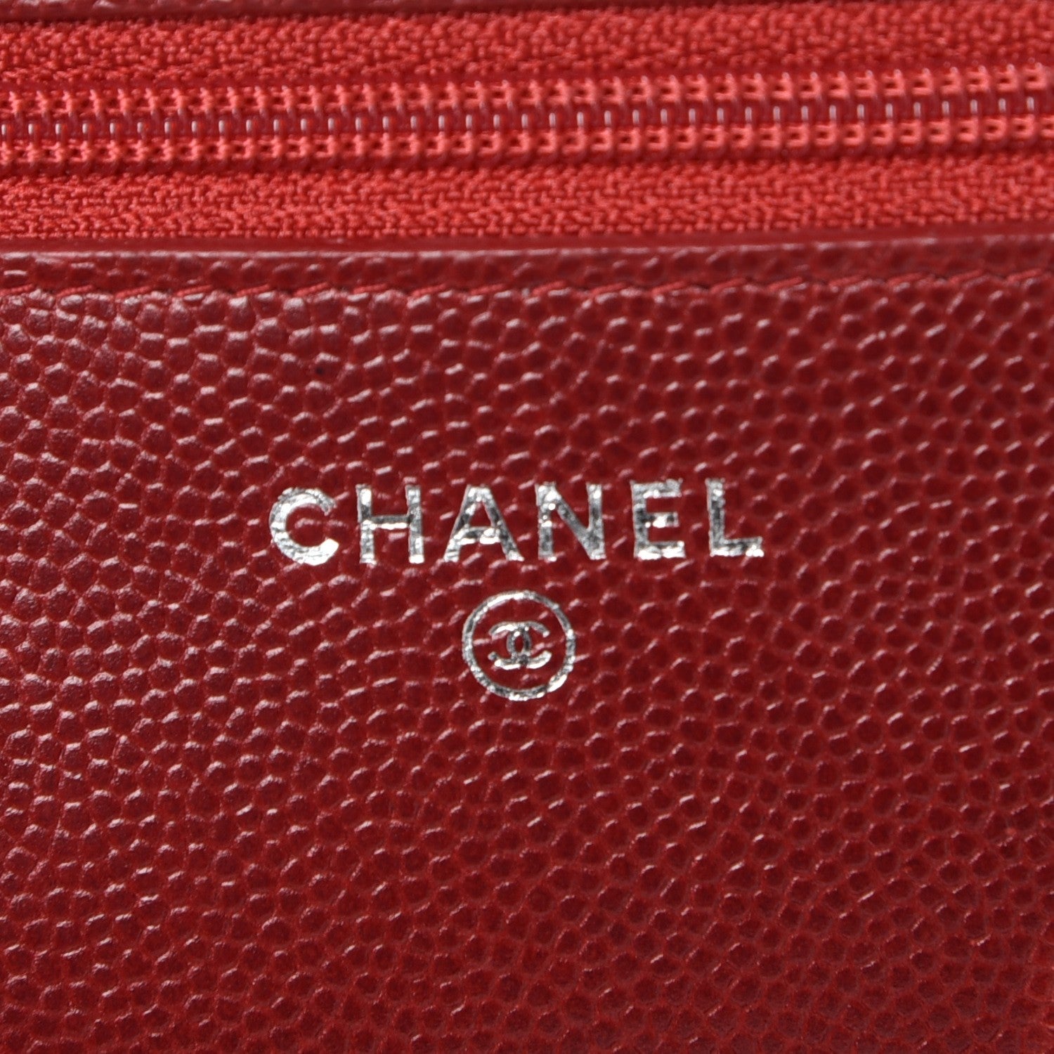 Chanel Caviar Quilted Wallet on Chain WOC Red 6 of 10