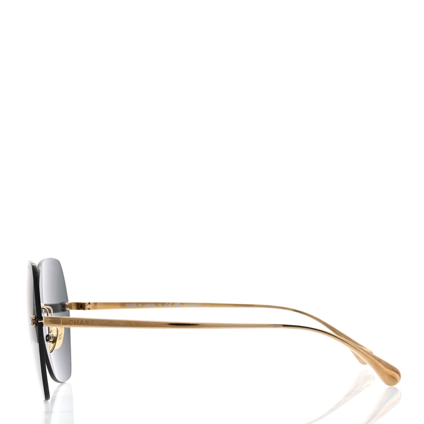 Titanium Polarized Rimless Square Sunglasses 4271-T Gold Black