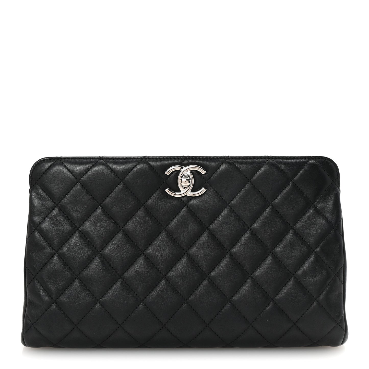 Lambskin Quilted Clutch Black