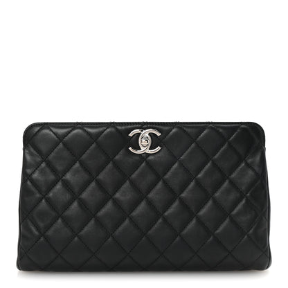Chanel Lambskin Quilted Clutch Black 1 of 7