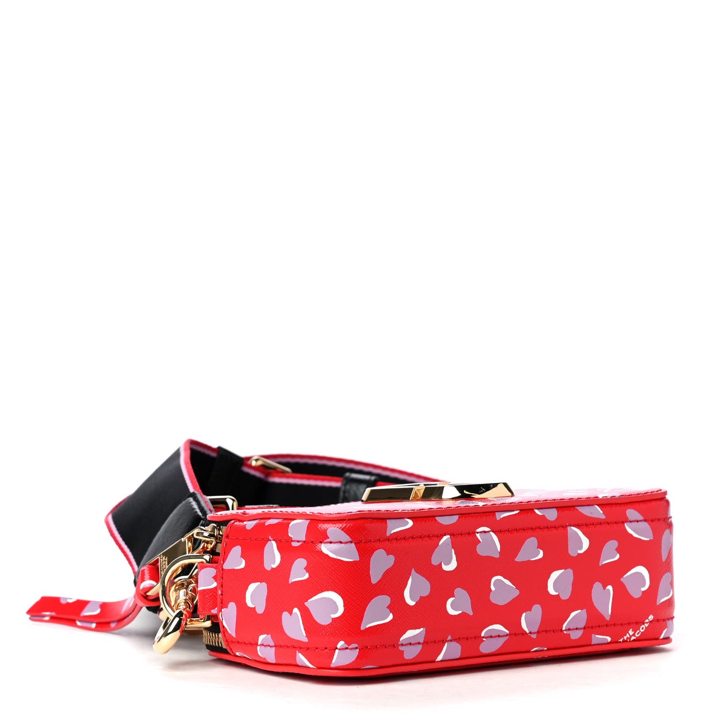 Saffiano Small Heart Print Snapshot Camera Bag Geranium Pink