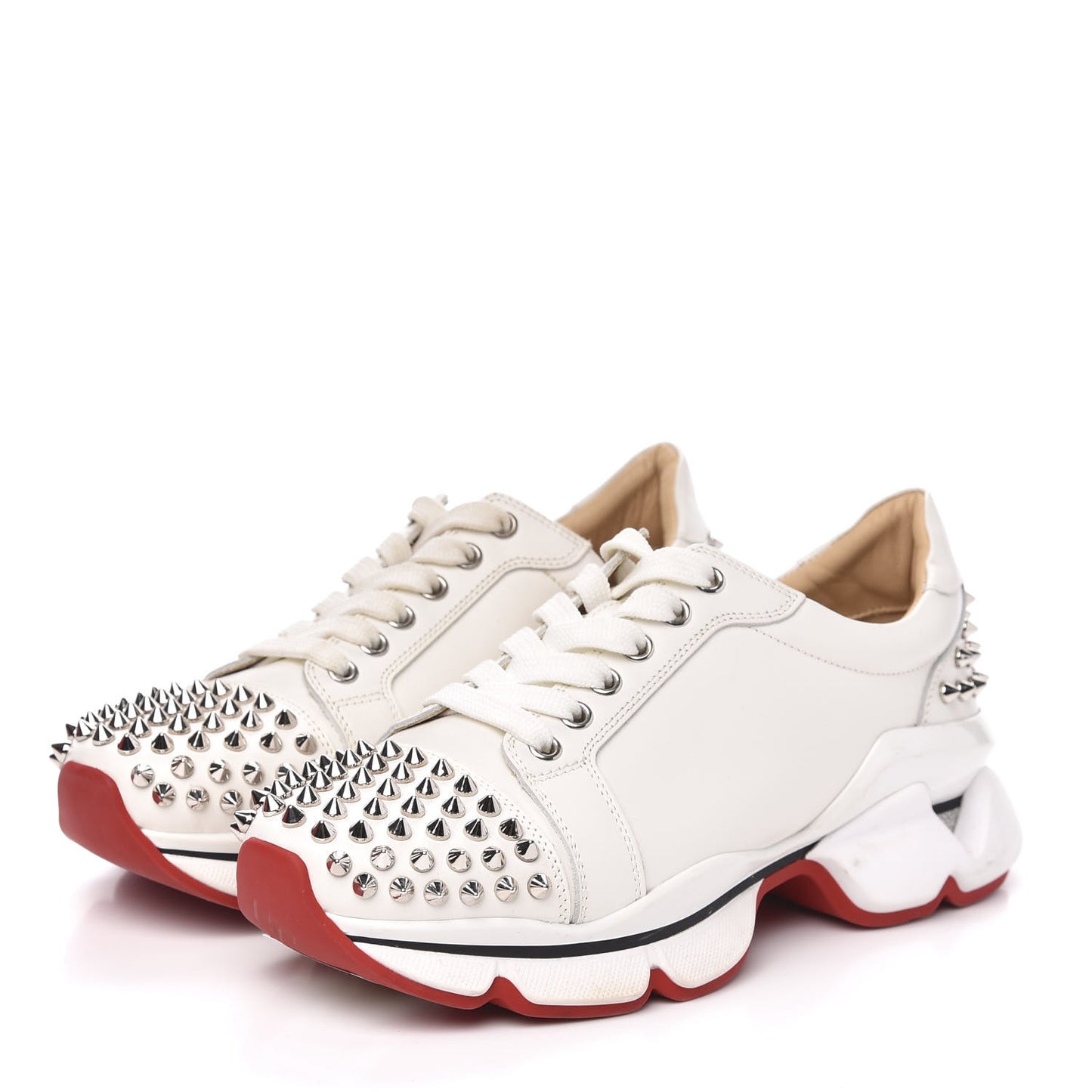 Calfskin Spike VRS 2018 Sneakers 37 Snow Silver