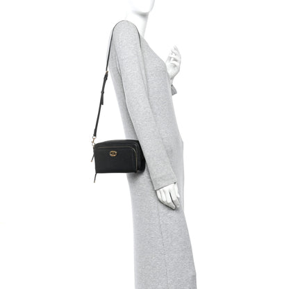 Christian Dior Grained Calfskin Caro Double Pouch Black 2 of 11