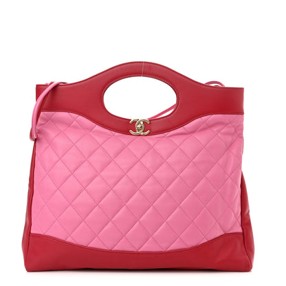 Chanel Lambskin Quilted Large 31 Shopping Bag Pink Light Red 1 of 10