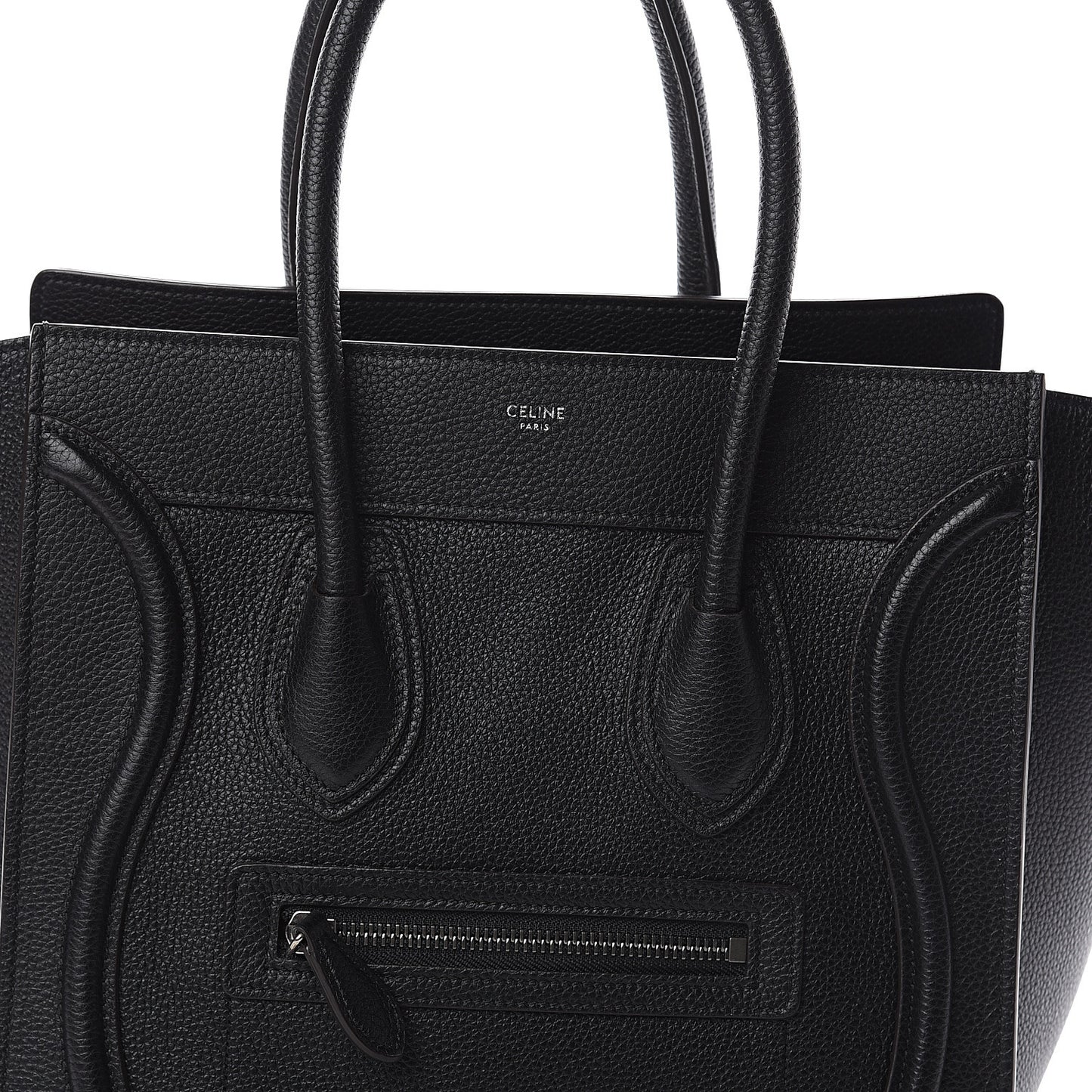 Drummed Calfskin Micro Luggage Black