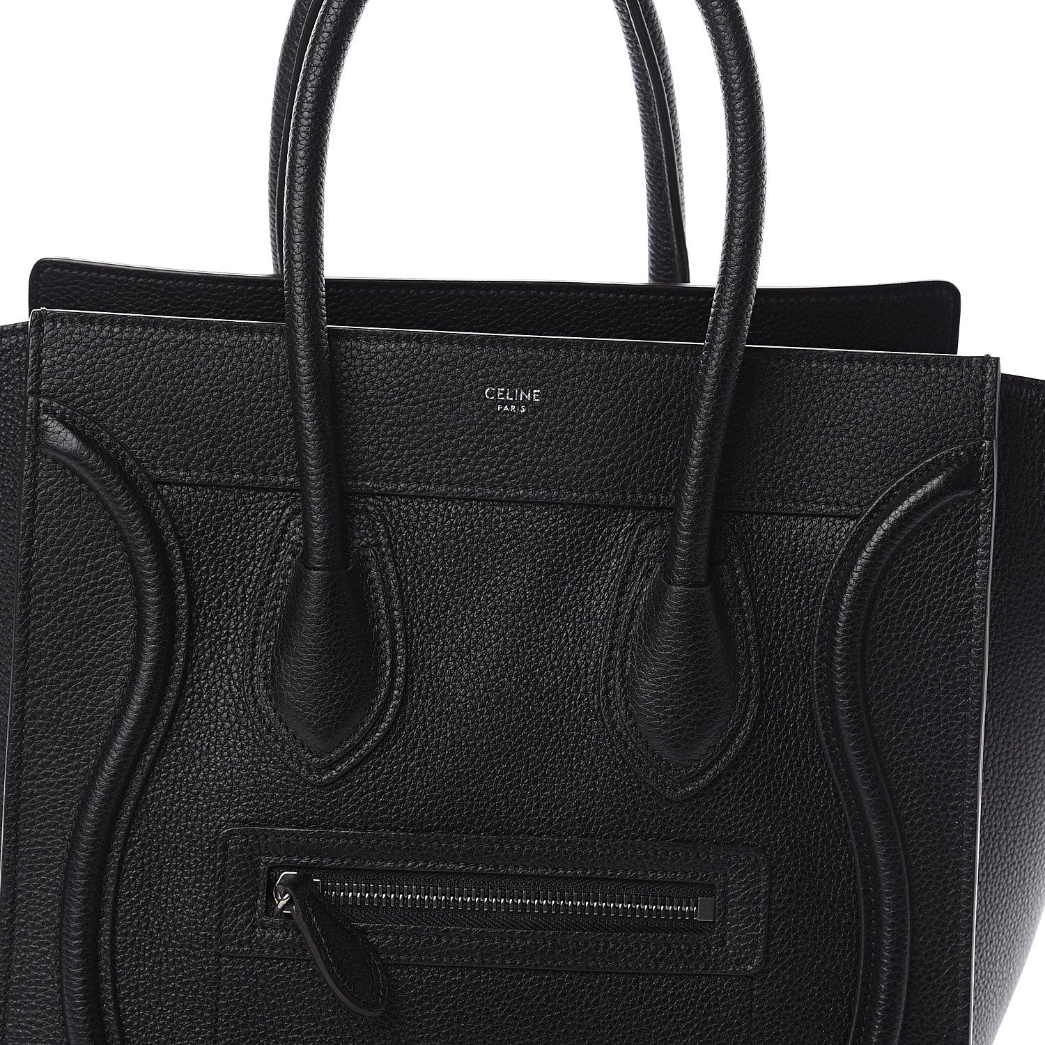 Celine Drummed Calfskin Micro Luggage Black 6 of 6