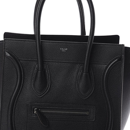 Celine Drummed Calfskin Micro Luggage Black 6 of 6