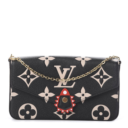 Louis Vuitton Empreinte Monogram Giant Crafty Pochette Felicie Black Creme 1 of 8