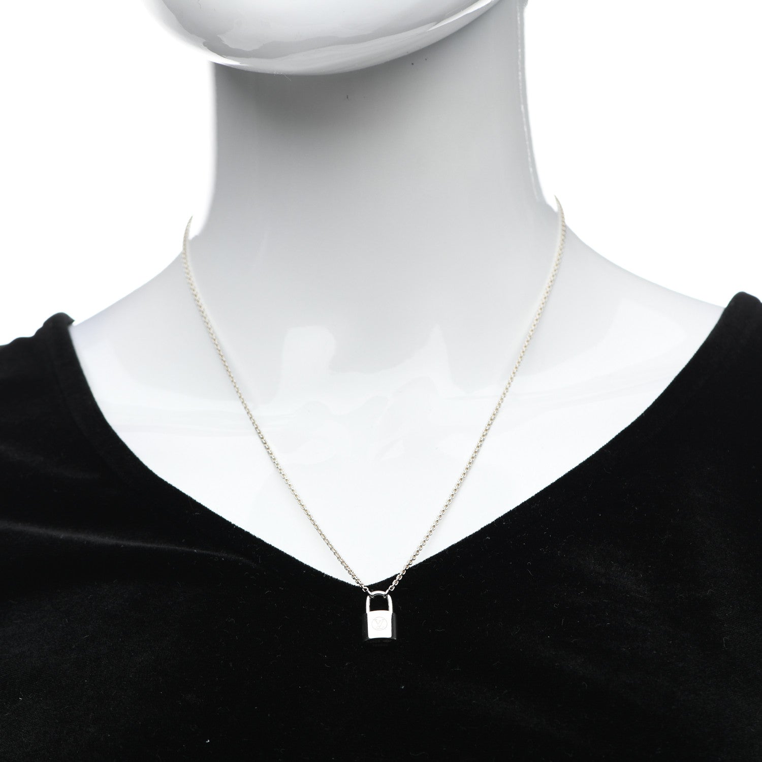 Louis Vuitton Sterling Silver Lockit Necklace 2 of 5