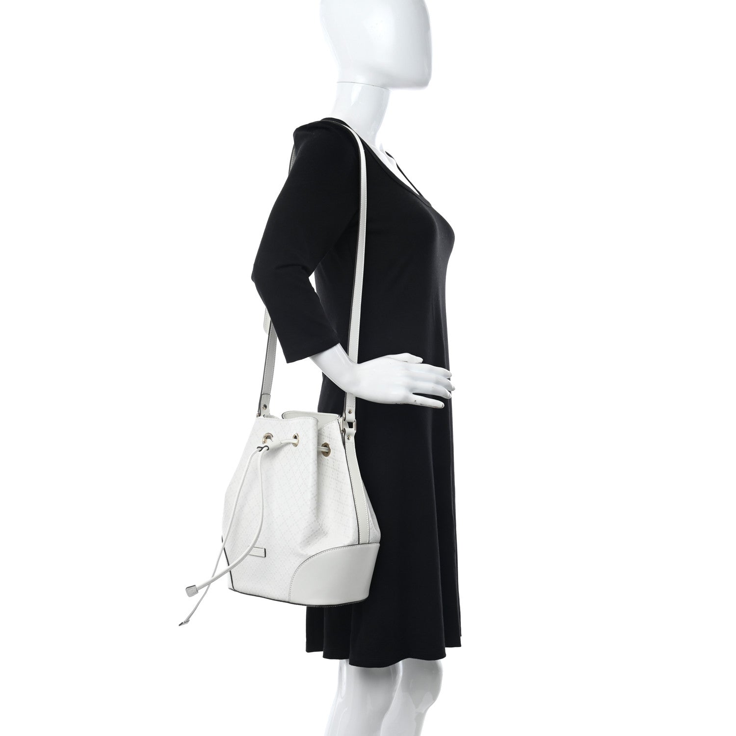 Gucci Bright Diamante Medium Bucket Bag Great White 1221622