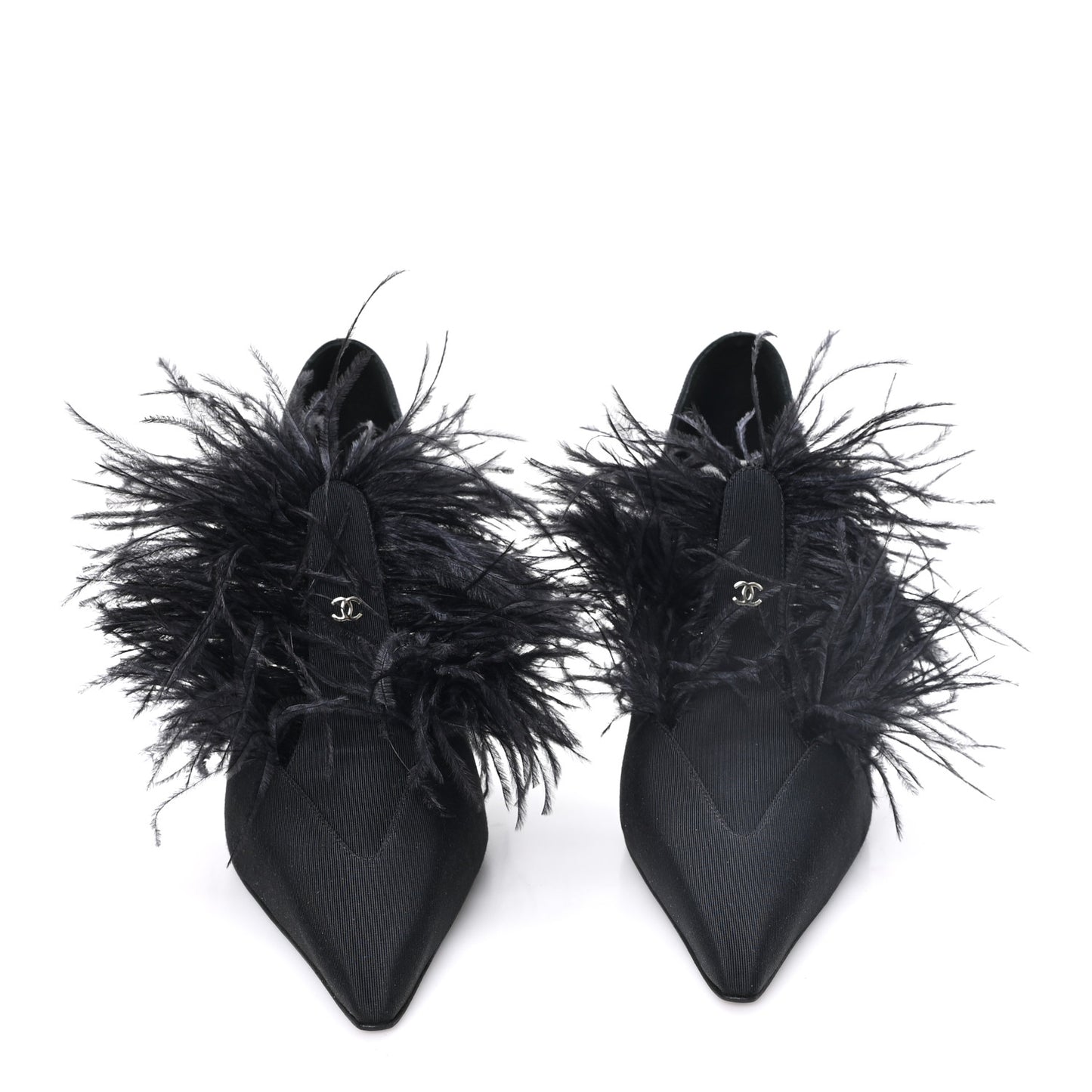 Grosgrain Feather Mary Jane Pumps 40 Black