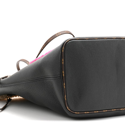 Louis Vuitton Calfskin Monogram Teddy Neverfull MM Black 19 of 21