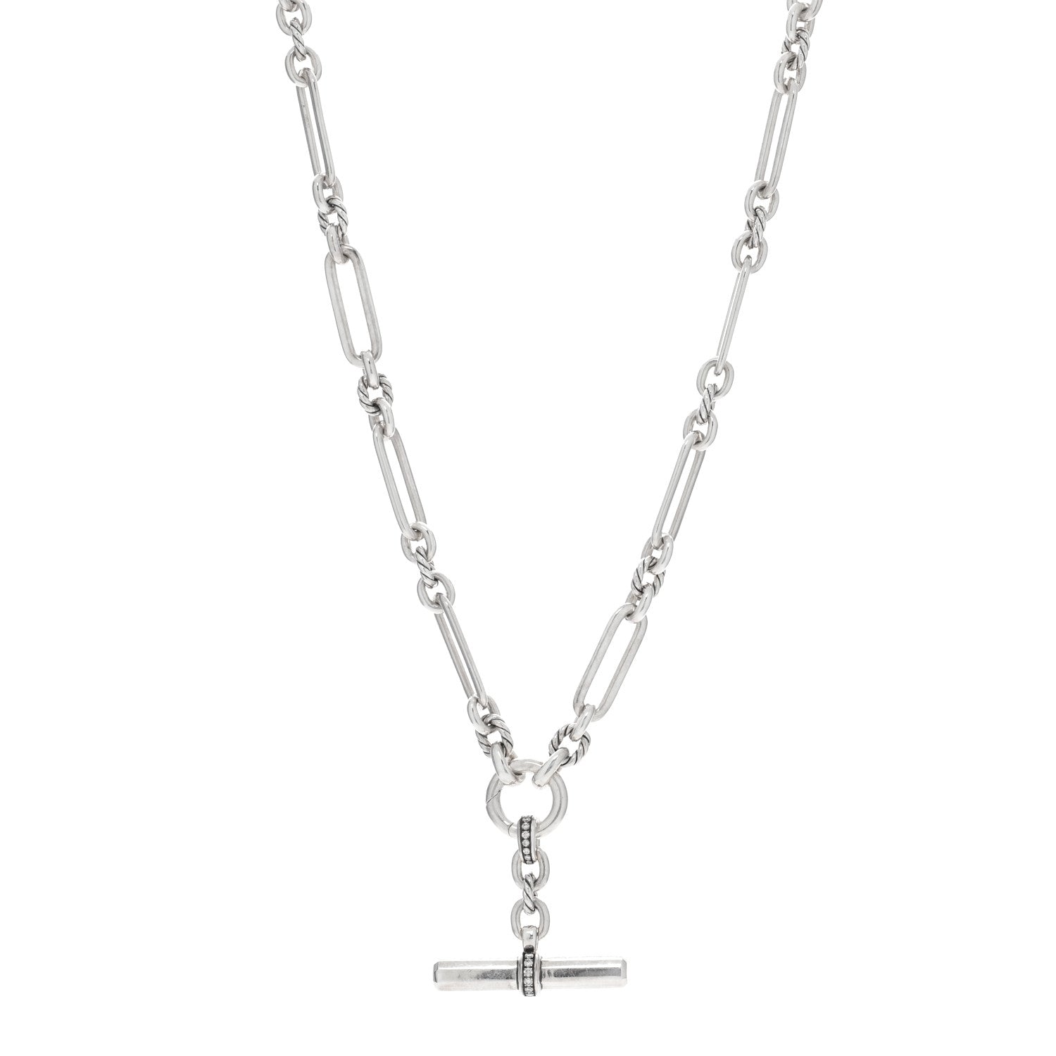 David Yurman Sterling Silver Diamond Small Lexington Chain Necklace 1 of 6