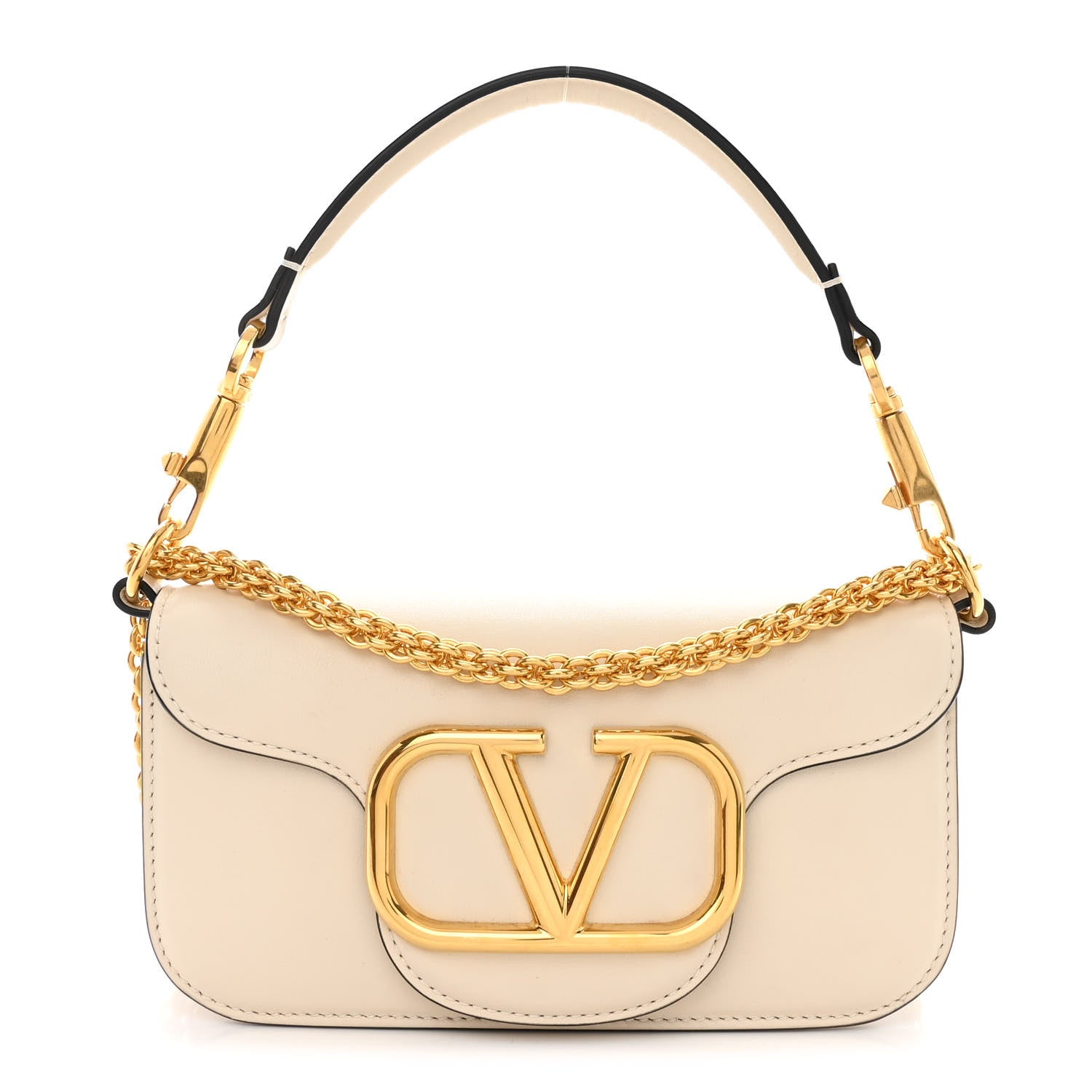 Valentino Garavani Calfskin Vlogo Small Loco Shoulder Bag Light Ivory 1 of 10