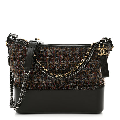 Chanel Tweed Calfskin Medium Gabrielle Hobo Brown 1 of 12