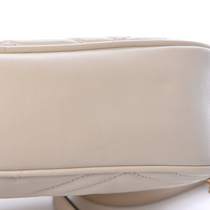 Gucci Calfskin Matelasse Small GG Marmont Chain Shoulder Bag White 11 of 12