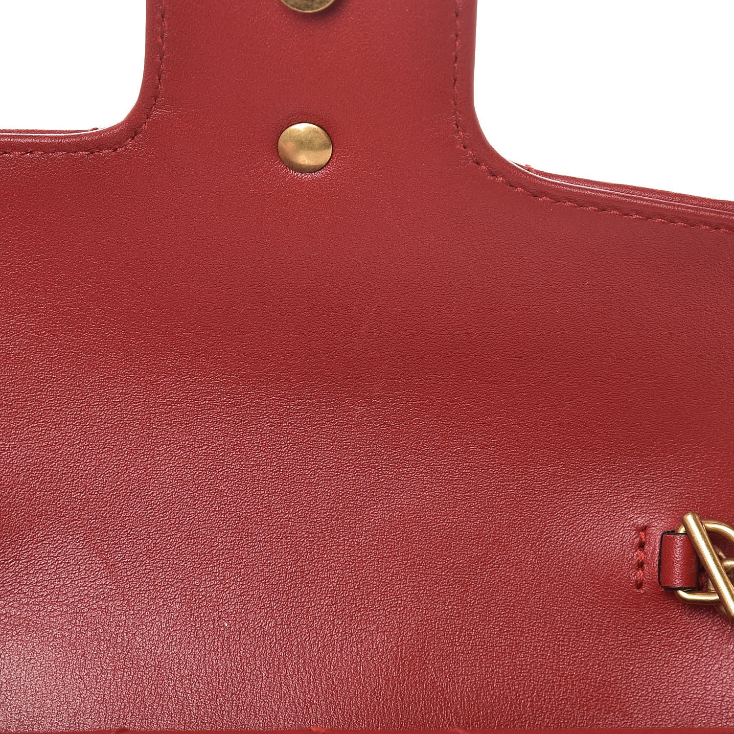 Gucci Calfskin Matelasse Super Mini GG Marmont Shoulder Bag Hibiscus Red 8 of 9