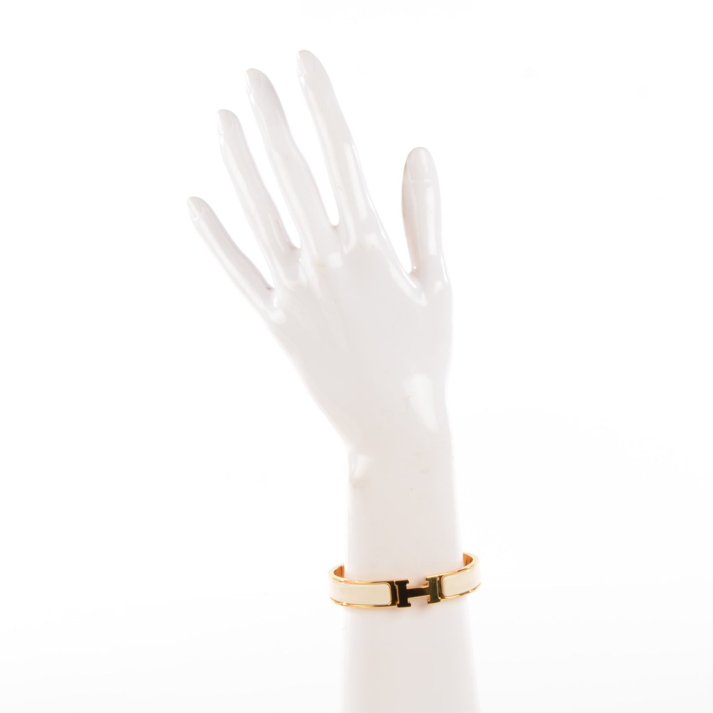 Enamel Narrow Clic Clac H Bracelet GM Craie