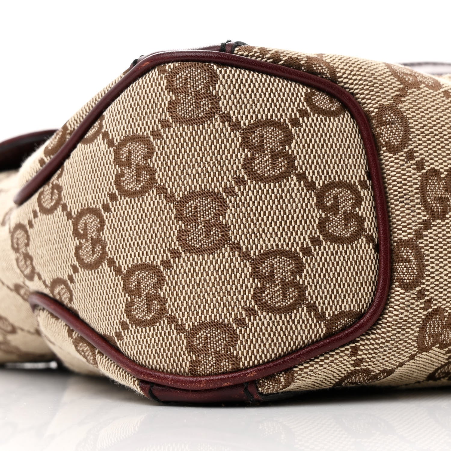 Gucci Monogram Horsebit Chain Studded Flap Burgundy 9 of 12