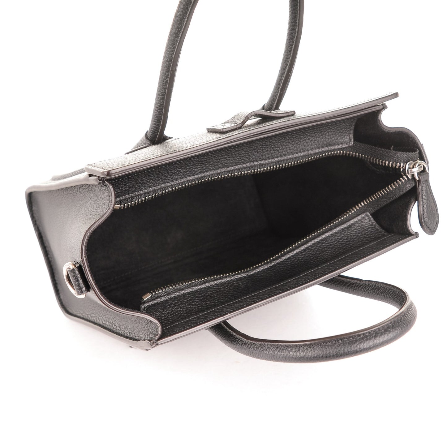 Drummed Calfskin Nano Luggage Black
