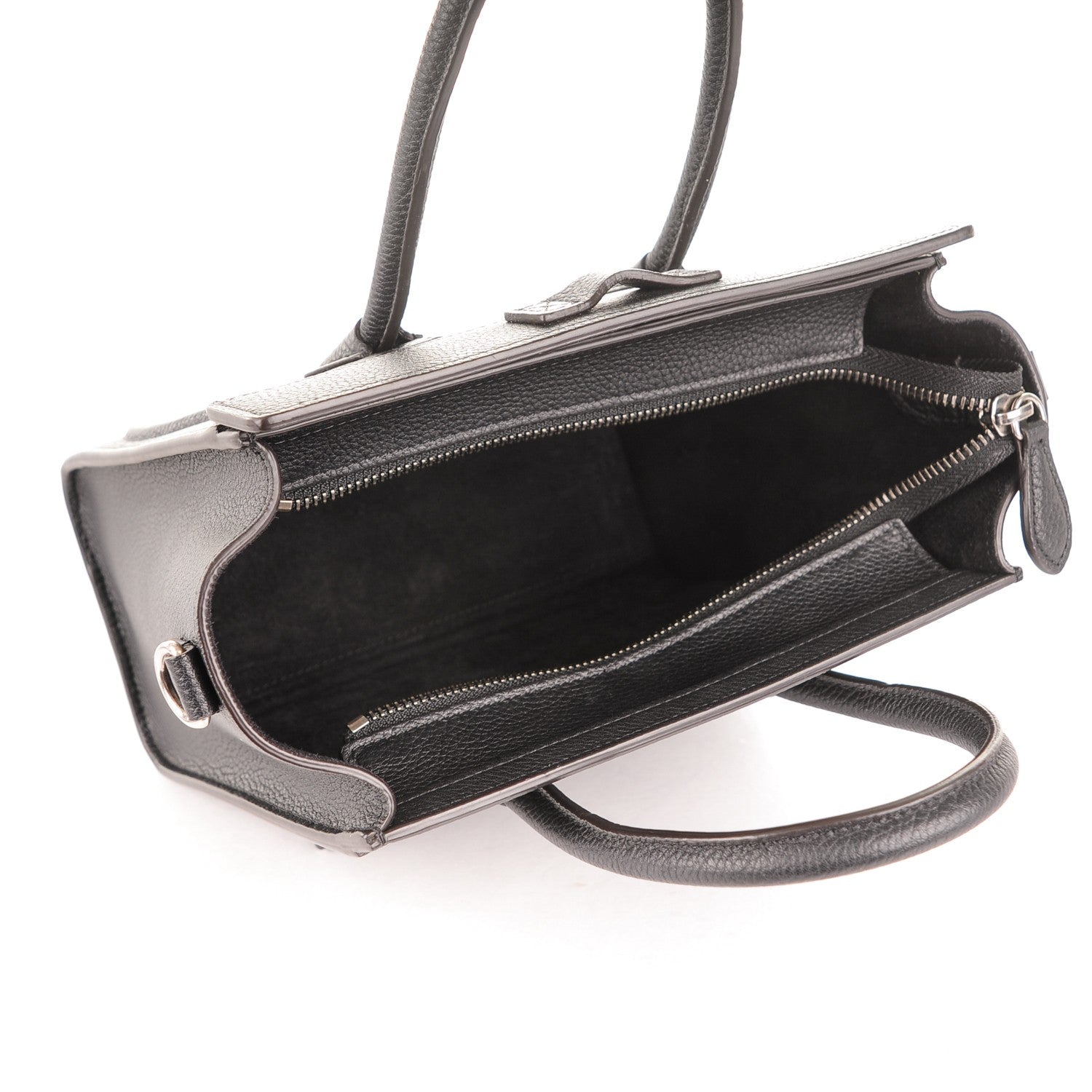 Celine Drummed Calfskin Nano Luggage Black 5 of 7