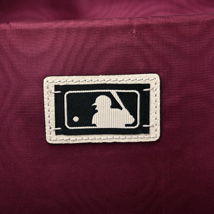 Gucci X MLB Satin Floral Print NY Yankees Patch Backpack Ivory Green 8 of 12