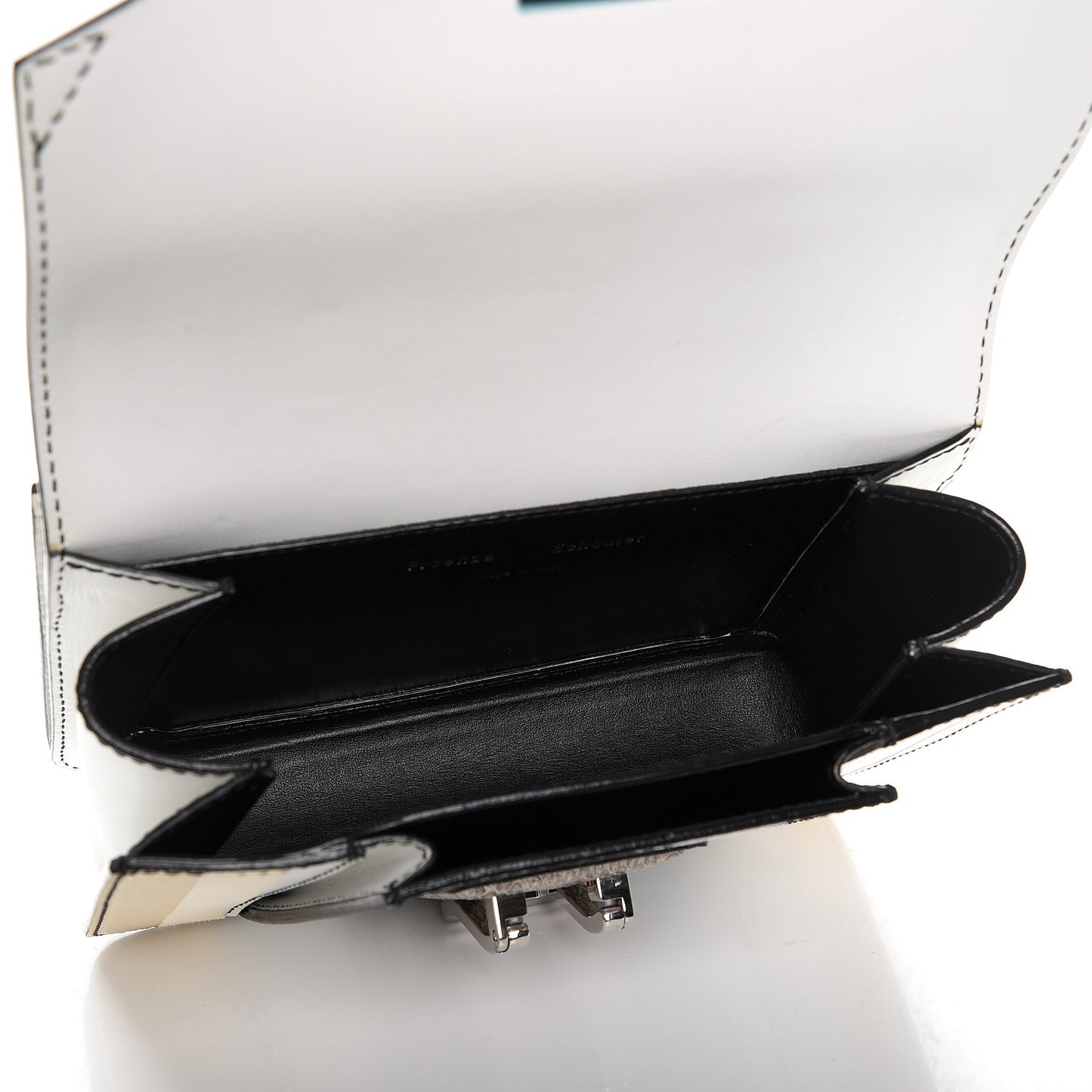 Elaphe Ayers Hava Clutch White Beige Silver