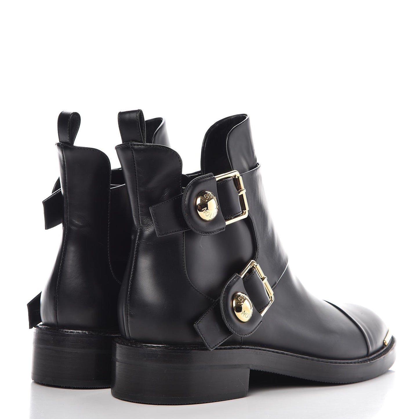 Calfskin Valley Flat Ankle Boots 39 Black
