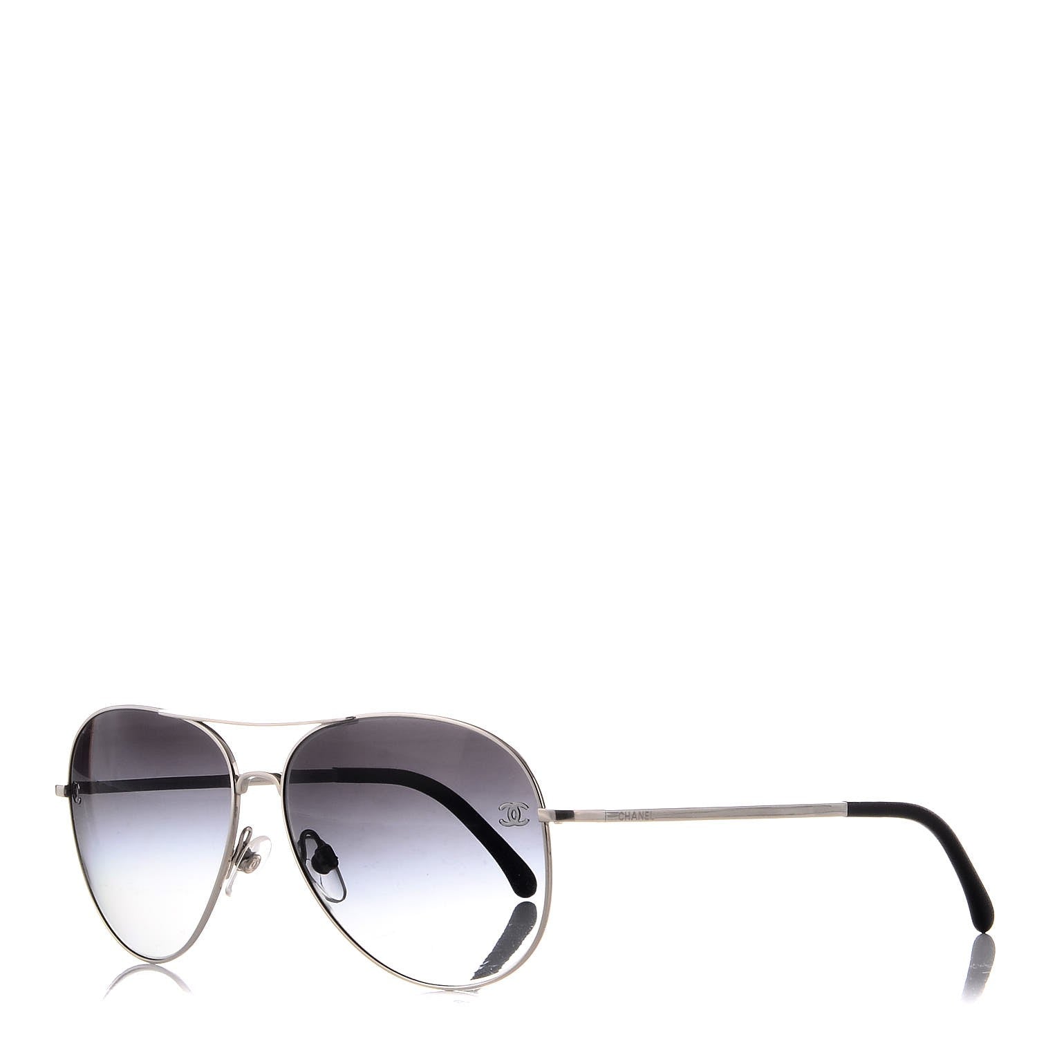 Chanel Aviator CC Sunglasses 4189-T-Q Silver 1 of 8