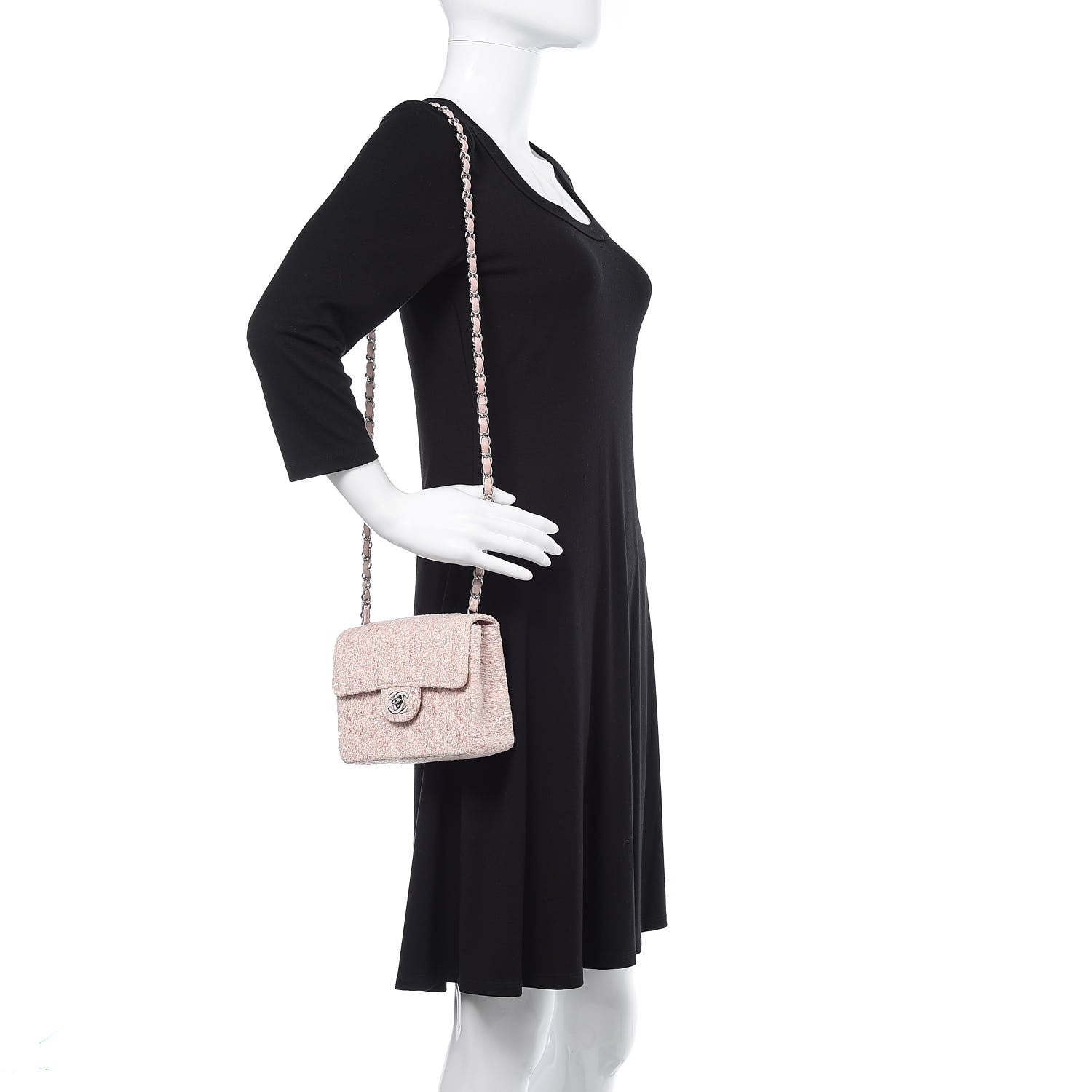 Chanel Tweed Square Mini Flap Pink 2 of 11