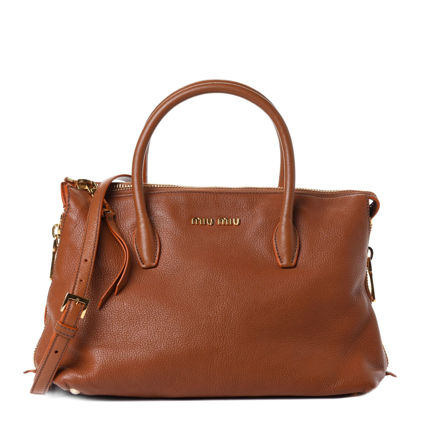 Goatskin Madras Zip Tote Orange