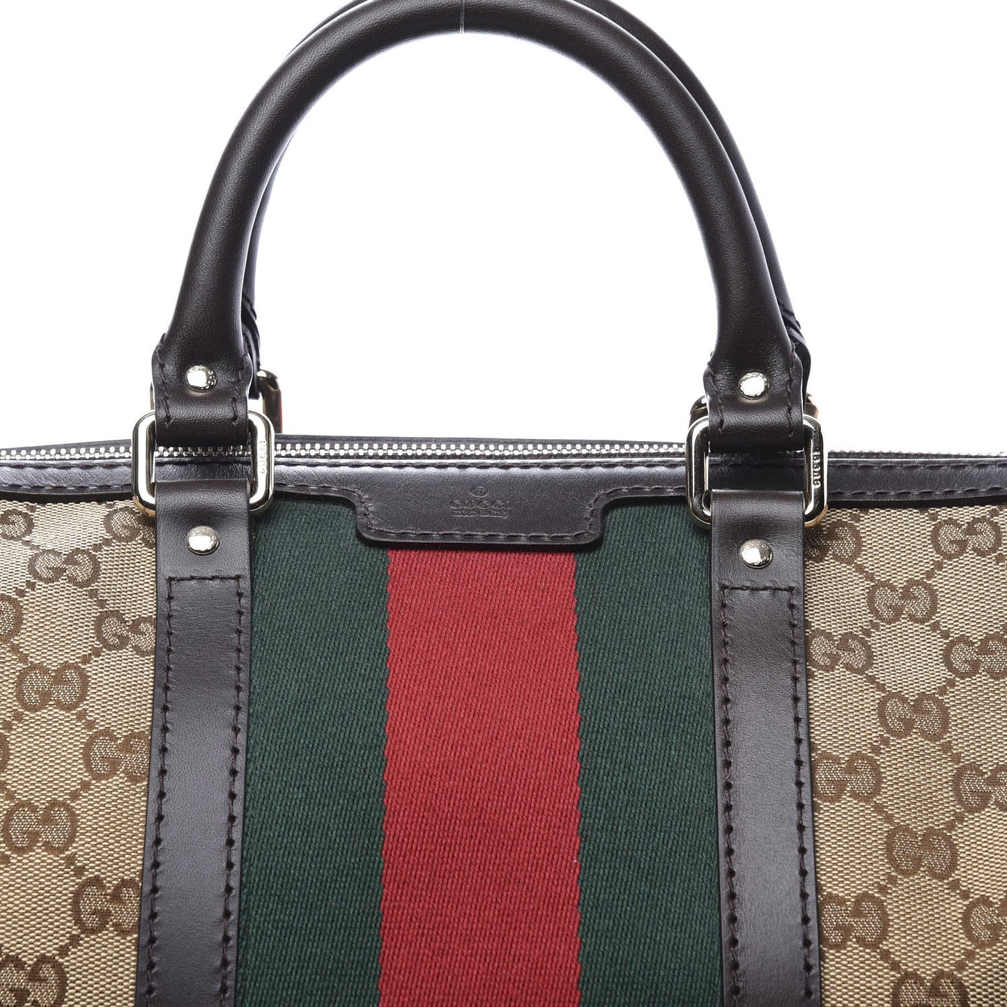 Monogram Vintage Web Medium Boston Dark Brown