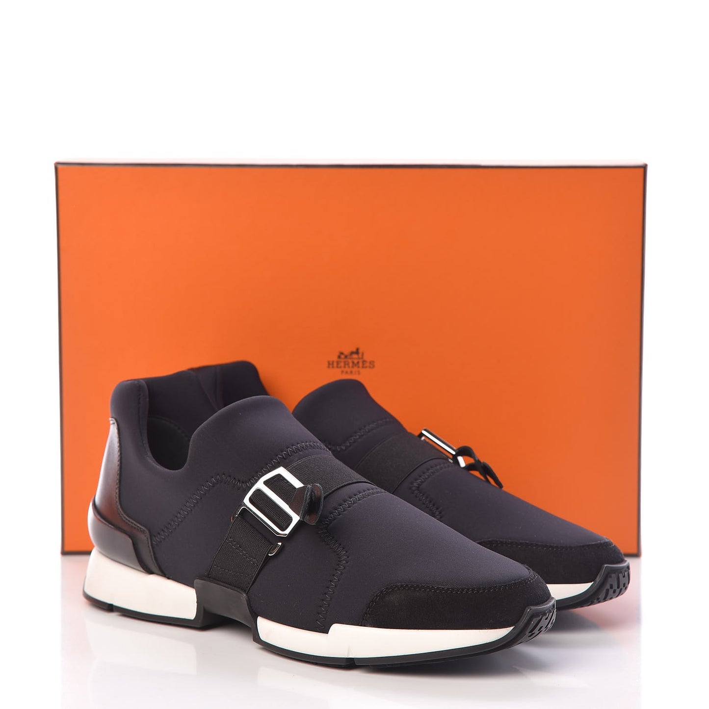 Technical Canvas Calfskin Run Sneakers 36 Black