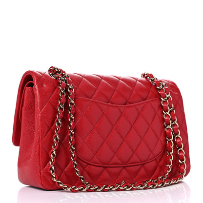 Chanel Caviar Quilted Medium Double Flap Red 3 of 10