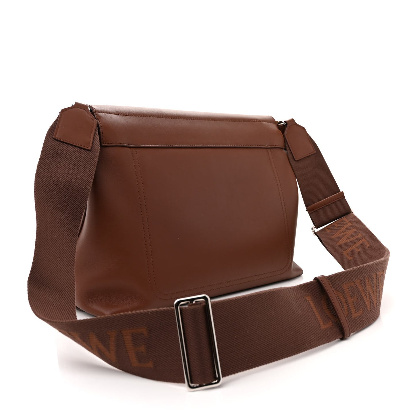 Shiny Supple Calfskin Flamenco Satchel Brownie