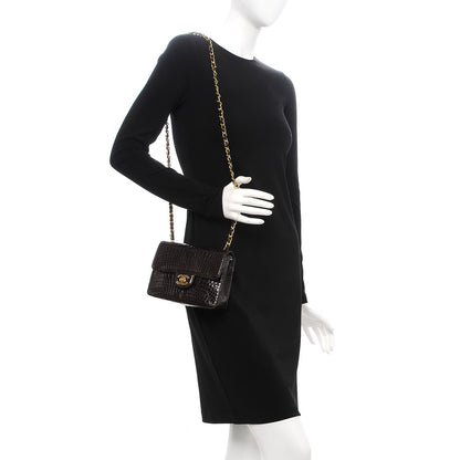Chanel Alligator Mini Square Flap Dark Brown 2 of 8