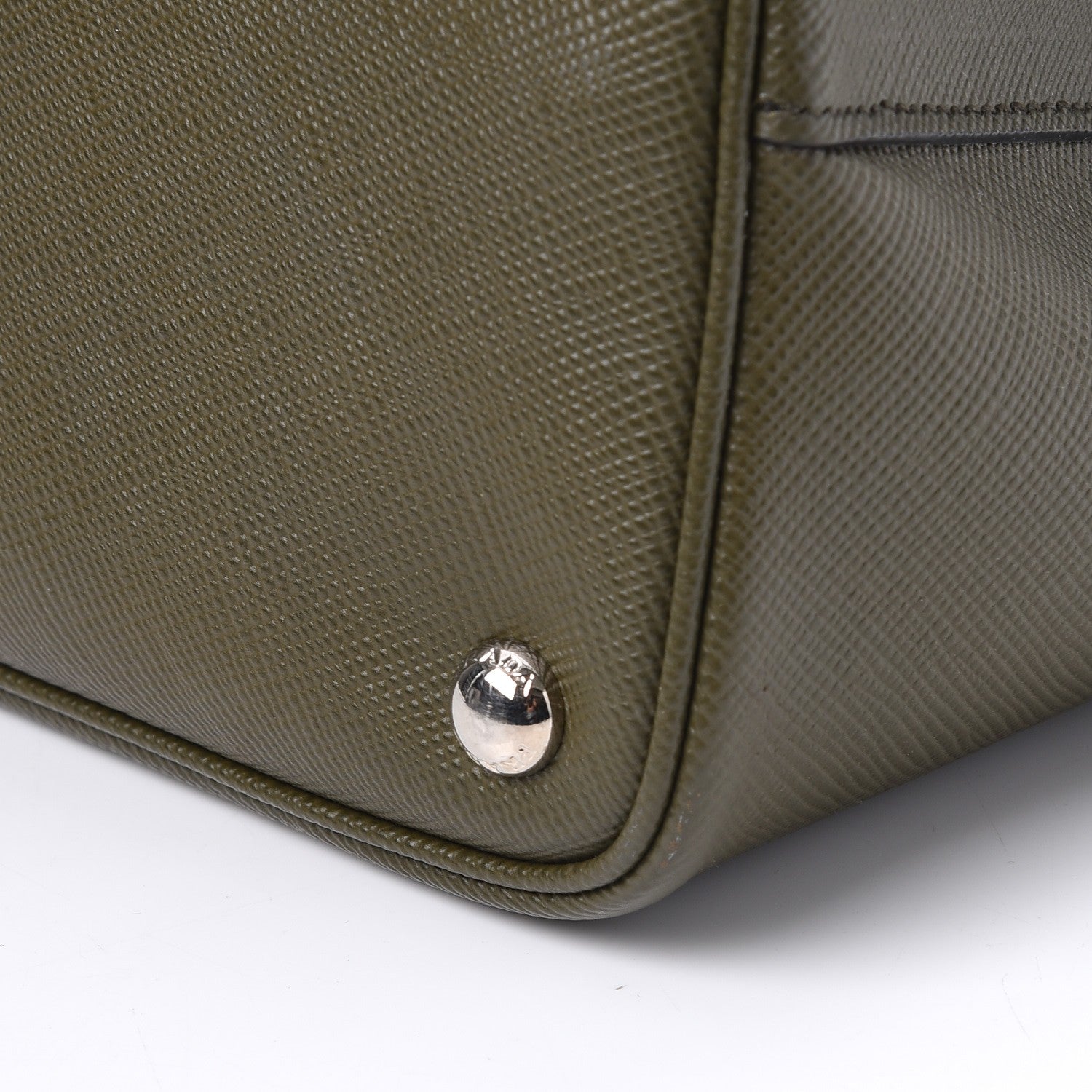 Prada Saffiano Cuir Medium Double Bag Militare 14 of 15