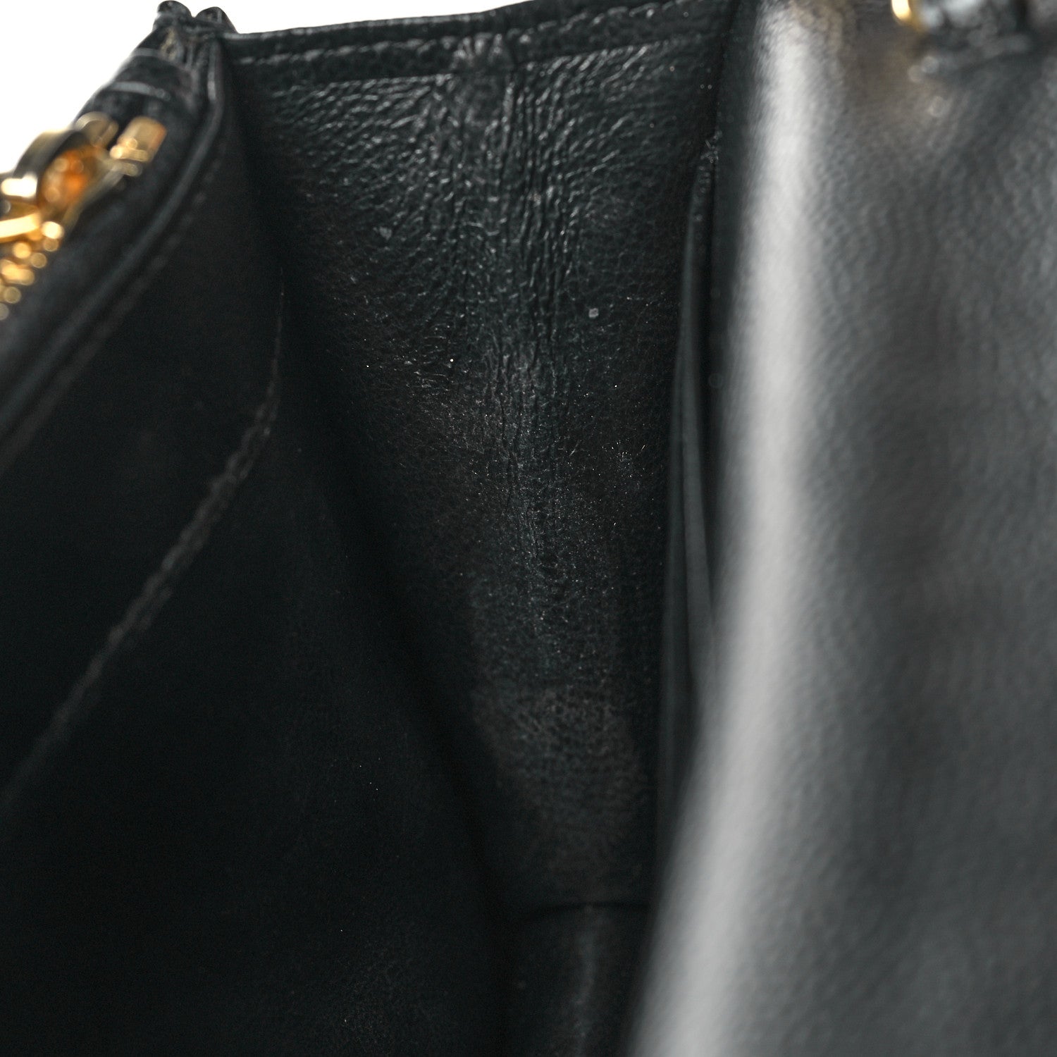 Saint Laurent Grain De Poudre Matelasse Chevron Monogram Envelope Chain Wallet Black 11 of 15