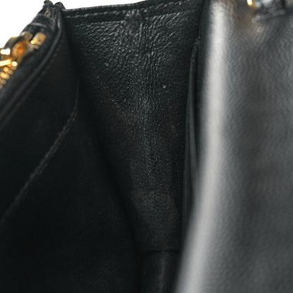 Saint Laurent Grain De Poudre Matelasse Chevron Monogram Envelope Chain Wallet Black 11 of 15